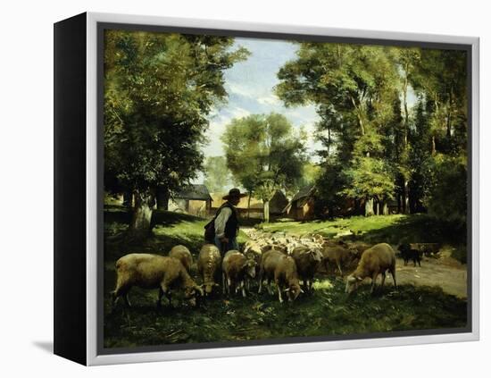 A Shepherd and his Flock-Julien Dupre-Framed Premier Image Canvas