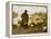 A Shepherd and Sheep by a Lake-Julius Hugo Bergmann-Framed Premier Image Canvas