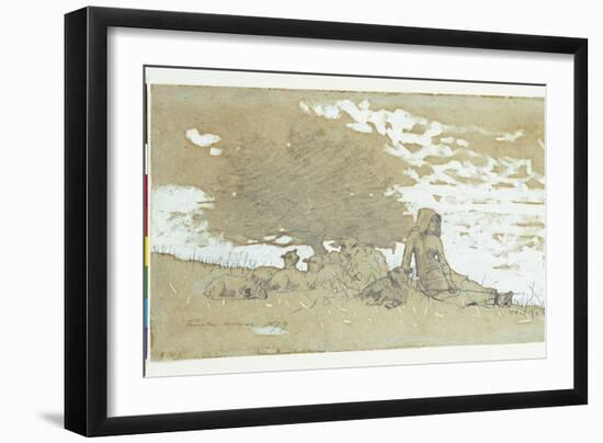 A Shepherdess, 1879-Winslow Homer-Framed Giclee Print