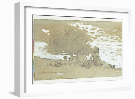 A Shepherdess, 1879-Winslow Homer-Framed Giclee Print