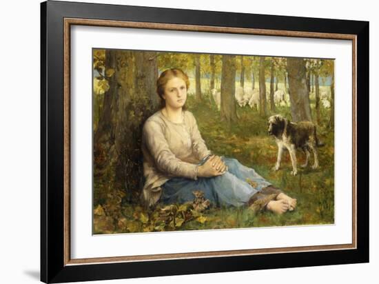 A Shepherdess and Her Flock, 1878-9-John Macallan Swan-Framed Giclee Print