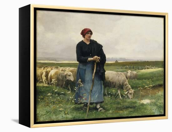 A Shepherdess with Her Flock-Julien Dupre-Framed Premier Image Canvas