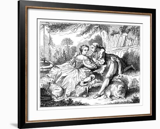 A Shepherdess-Francois Boucher-Framed Giclee Print