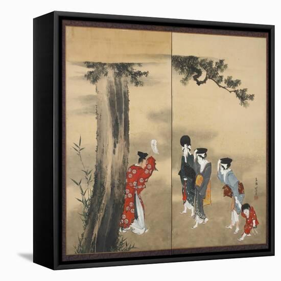 A Shinto Priest, Three Women and a Child, Edo Period, C.1799-Katsushika Hokusai-Framed Premier Image Canvas
