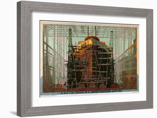 A Ship for Canada in a United Kingdom Shipyard-Charles Pears-Framed Giclee Print