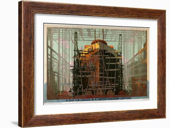 A Ship for Canada in a United Kingdom Shipyard-Charles Pears-Framed Giclee Print