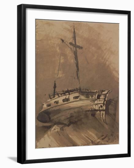 A Ship in Choppy Seas, 1864-Victor Hugo-Framed Giclee Print