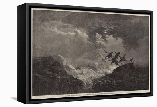 A Ship in Distress Burning a Blue Light-Edward Duncan-Framed Premier Image Canvas