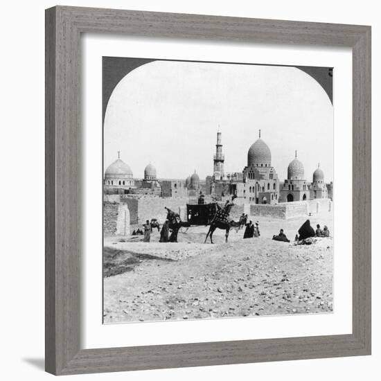 A 'Ship of the Desert' Passing Tombs of By-Gone Moslem Rulers, Cairo, Egypt, 1905-Underwood & Underwood-Framed Photographic Print