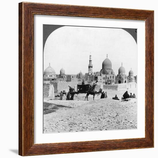 A 'Ship of the Desert' Passing Tombs of By-Gone Moslem Rulers, Cairo, Egypt, 1905-Underwood & Underwood-Framed Photographic Print