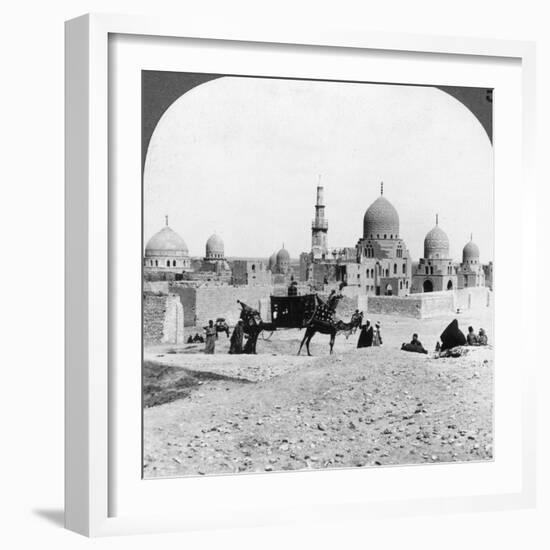 A 'Ship of the Desert' Passing Tombs of By-Gone Moslem Rulers, Cairo, Egypt, 1905-Underwood & Underwood-Framed Photographic Print