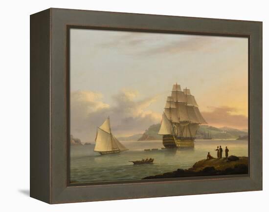 A Ship of the Line Off Plymouth, 1817-Thomas Luny-Framed Premier Image Canvas