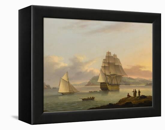 A Ship of the Line Off Plymouth, 1817-Thomas Luny-Framed Premier Image Canvas