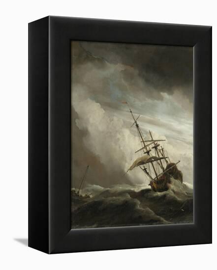 A Ship on the High Seas Caught by a Squall, Known as the 'Gust', 1680-Willem Van De, The Younger Velde-Framed Premier Image Canvas