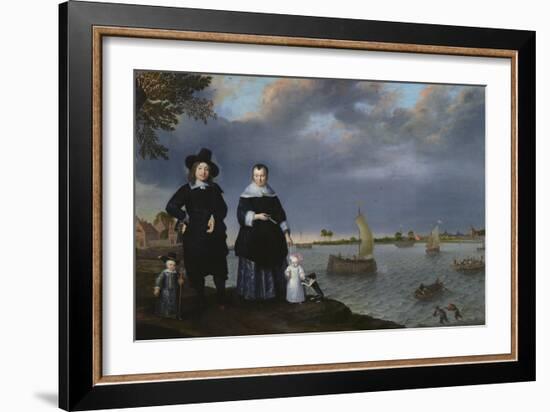 A Shipowner and His Family, 1650 (Oil on Canvas)-Abraham Willaerts-Framed Giclee Print