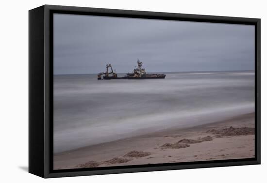 A Shipwreck Near Cape Cross, Namibia-Alex Saberi-Framed Premier Image Canvas