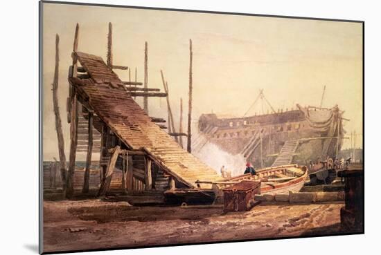 A Shipyard at Blackwall-Samuel Prout-Mounted Giclee Print