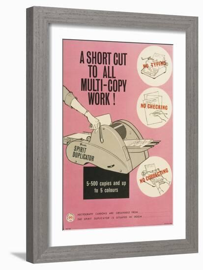 A Short Cut to All Multi-Copy Work!-null-Framed Art Print