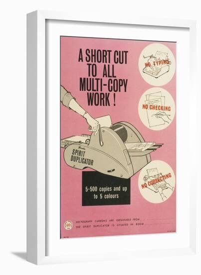 A Short Cut to All Multi-Copy Work!-null-Framed Art Print