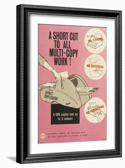 A Short Cut to All Multi-Copy Work!-null-Framed Art Print