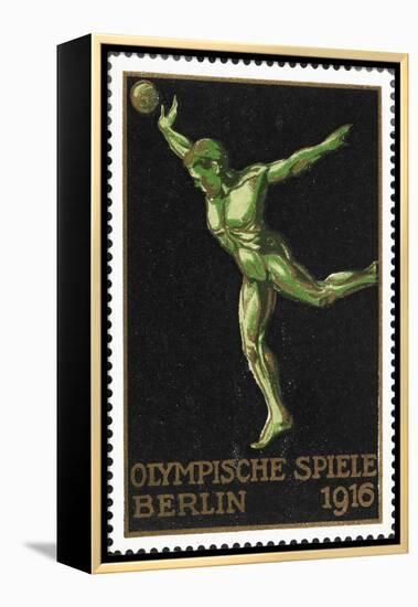 A Shot Putter. Germany 1916 Berlin Olympic Games Poster Stamp, Unused-null-Framed Premier Image Canvas