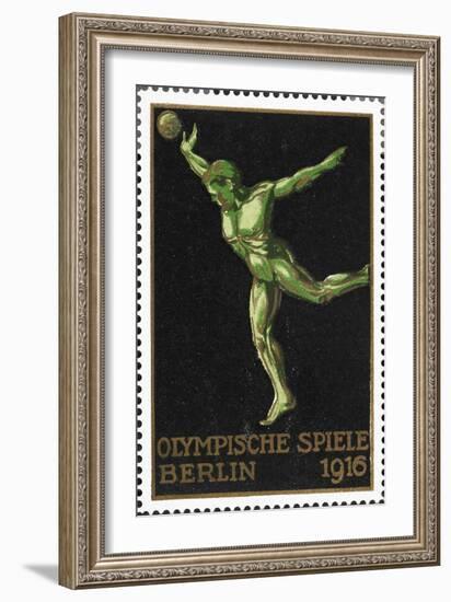 A Shot Putter. Germany 1916 Berlin Olympic Games Poster Stamp, Unused-null-Framed Giclee Print