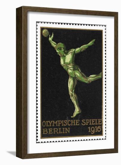 A Shot Putter. Germany 1916 Berlin Olympic Games Poster Stamp, Unused-null-Framed Giclee Print