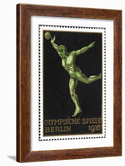 A Shot Putter. Germany 1916 Berlin Olympic Games Poster Stamp, Unused-null-Framed Giclee Print