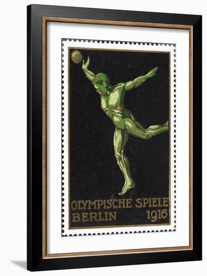 A Shot Putter. Germany 1916 Berlin Olympic Games Poster Stamp, Unused-null-Framed Giclee Print