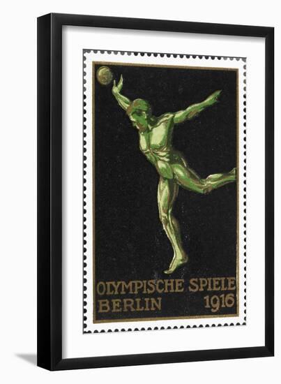 A Shot Putter. Germany 1916 Berlin Olympic Games Poster Stamp, Unused-null-Framed Giclee Print