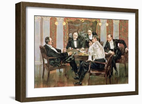 A Showdown - in the 400. Blue-Bloods Playing for Blue Chips, Plate 6 from a Poker Series, Pub. by…-Albert Beck Wenzell-Framed Giclee Print