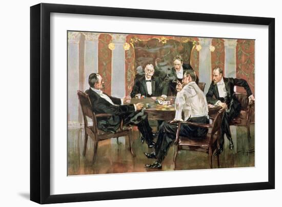 A Showdown - in the 400. Blue-Bloods Playing for Blue Chips, Plate 6 from a Poker Series, Pub. by…-Albert Beck Wenzell-Framed Giclee Print