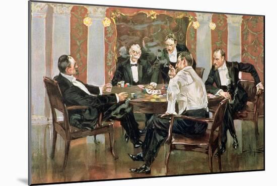 A Showdown - in the 400. Blue-Bloods Playing for Blue Chips, Plate 6 from a Poker Series, Pub. by…-Albert Beck Wenzell-Mounted Giclee Print