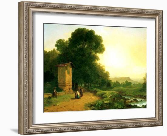 A Shrine in Italy, 1847-John Frederick Kensett-Framed Giclee Print