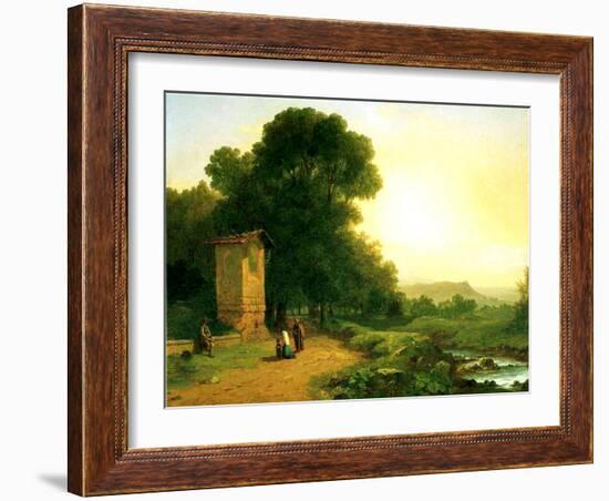 A Shrine in Italy, 1847-John Frederick Kensett-Framed Giclee Print