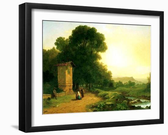 A Shrine in Italy, 1847-John Frederick Kensett-Framed Giclee Print