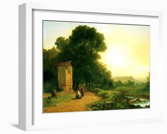 A Shrine in Italy, 1847-John Frederick Kensett-Framed Giclee Print