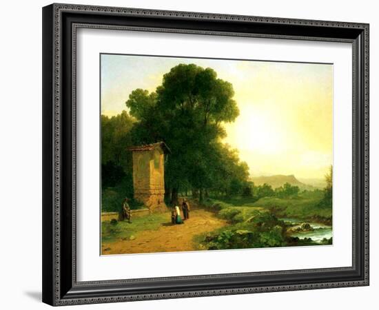 A Shrine in Italy, 1847-John Frederick Kensett-Framed Giclee Print