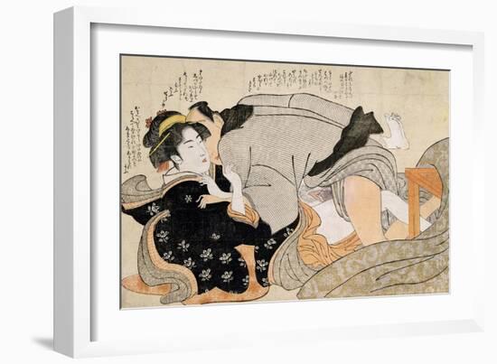 A Shunga Scene-Katsukawa Shunsho-Framed Giclee Print