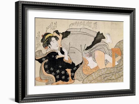 A Shunga Scene-Katsukawa Shunsho-Framed Giclee Print