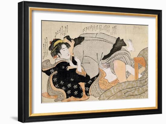 A Shunga Scene-Katsukawa Shunsho-Framed Giclee Print