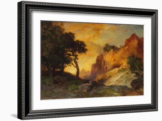 A Side Canyon, Grand Canyon, Arizona, 1905 (Oil on Board)-Thomas Moran-Framed Giclee Print