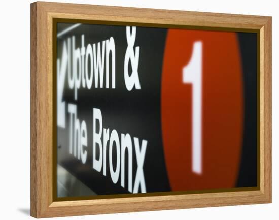 A Sign on the New York City Subway.-Jon Hicks-Framed Premier Image Canvas