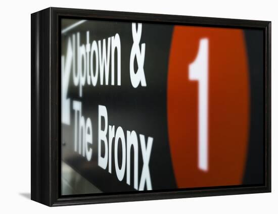 A Sign on the New York City Subway.-Jon Hicks-Framed Premier Image Canvas