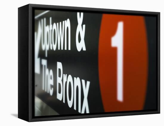 A Sign on the New York City Subway.-Jon Hicks-Framed Premier Image Canvas