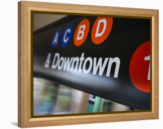 A Sign on the New York City Subway.-Jon Hicks-Framed Premier Image Canvas