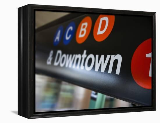 A Sign on the New York City Subway.-Jon Hicks-Framed Premier Image Canvas