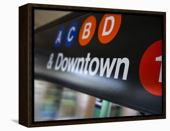 A Sign on the New York City Subway.-Jon Hicks-Framed Premier Image Canvas