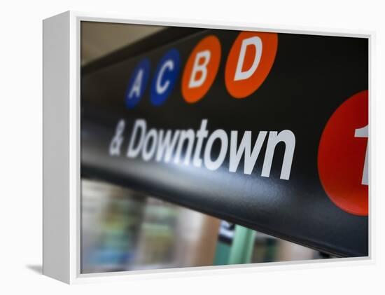 A Sign on the New York City Subway.-Jon Hicks-Framed Premier Image Canvas