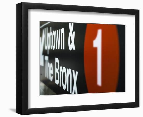 A Sign on the New York City Subway.-Jon Hicks-Framed Premium Photographic Print